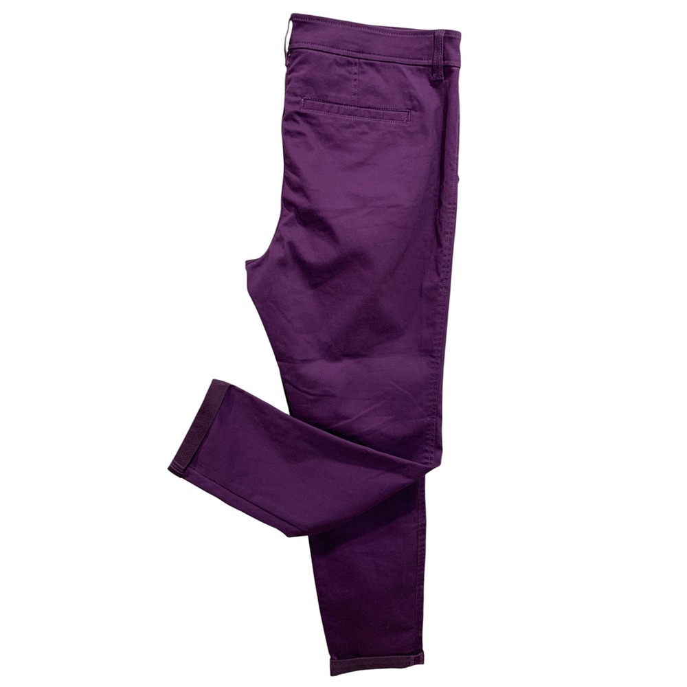 Size 16 41 Hawthorn Womens New Dark Purple Rosabel Mid Rise Skinny Cuffed Pant